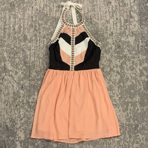 Peach Halter Dress